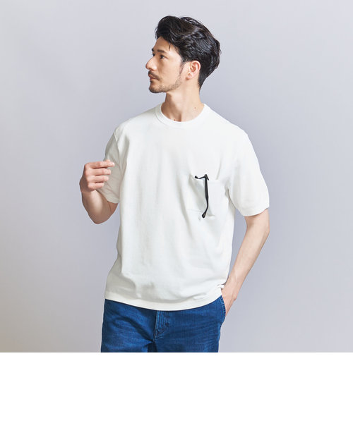 【WEB限定 WARDROBE SMART】マシーンウォッシュ 1ポケット ニット Tシャツ【抗菌・防臭】