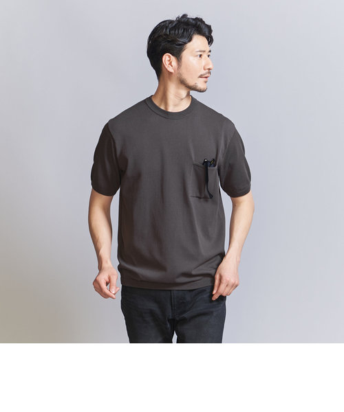 【WEB限定 WARDROBE SMART】マシーンウォッシュ 1ポケット ニット Tシャツ【抗菌・防臭】