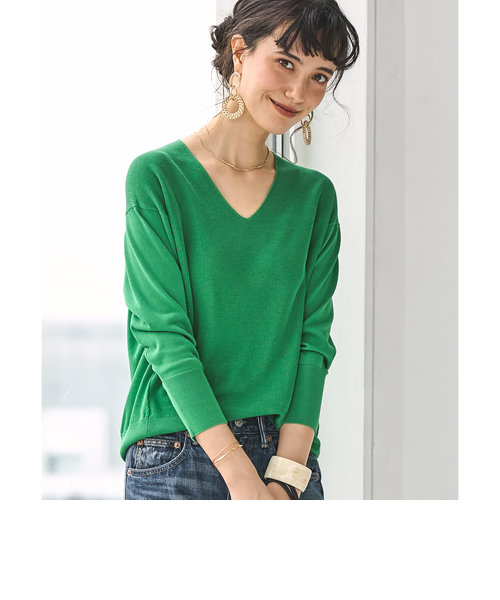 green label relaxing ニット セーター Ｖネック ゆったり