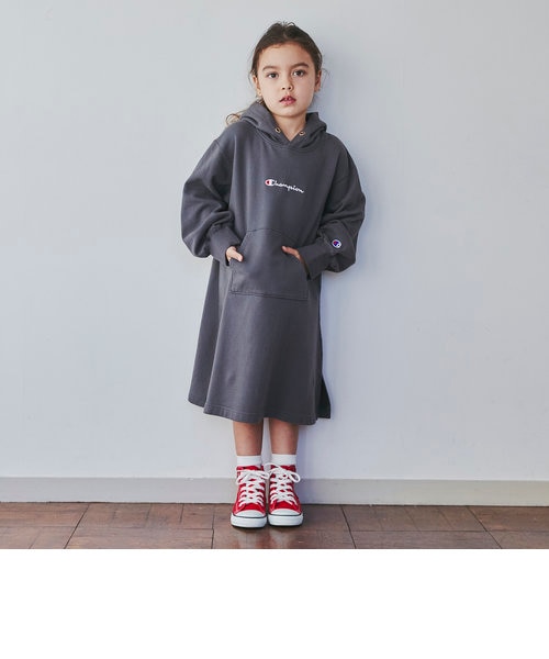 キッズ 別注 Champion チャンピオン スウェット フード ワンピース Green Label Relaxing ク リーンレーベル リラクシング の通販 Mall