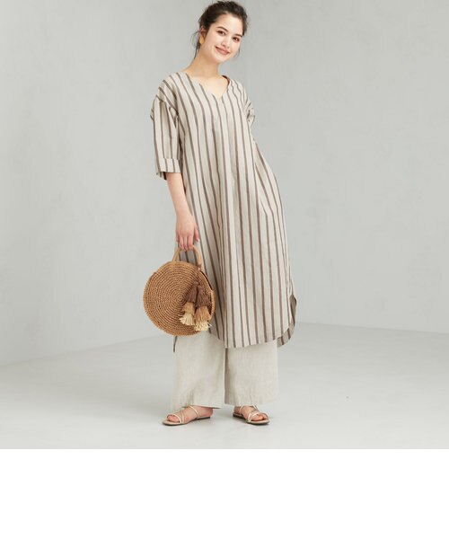 Fm Milo ミロ コットン Li Vネック ワンピース Green Label Relaxing ク リーンレーベル リラクシング の通販 Mall