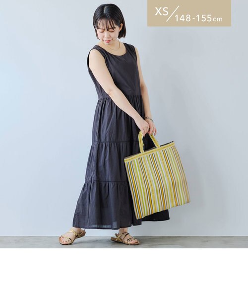 Xs H148 155cm Sc India ギャザー ノースリーブ ティアード ワンピース Green Label Relaxing ク リーンレーベル リラクシング の通販 Mall