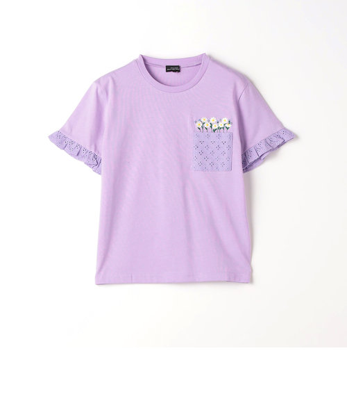 TJ フラワーポケット Tシャツ 100cm-130cm