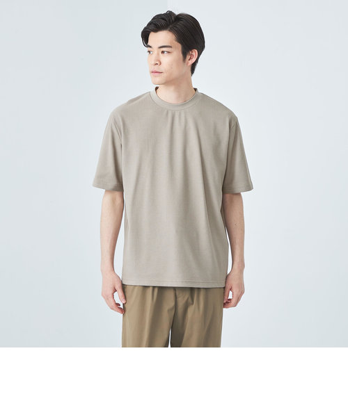 ＜gim＞24s リンクス チェック クルーネック Tシャツ -吸水速乾-