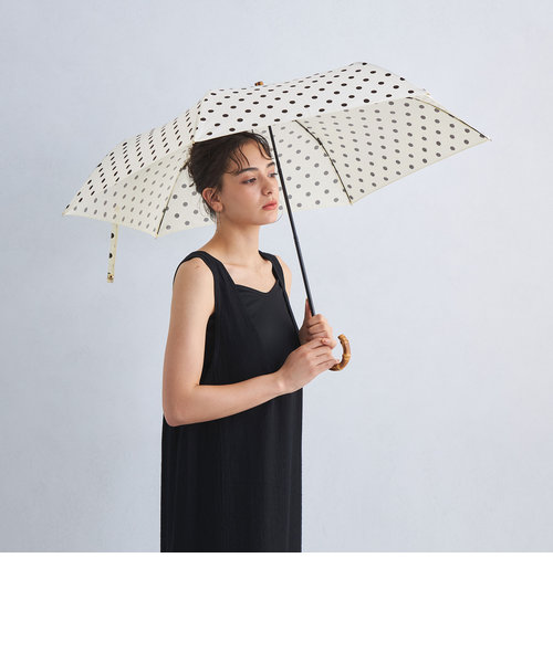 ＜Traditional Weatherwear＞ フォールディング バンブー ミニ （ドット柄 ）/ 折りたたみ傘 / レイン