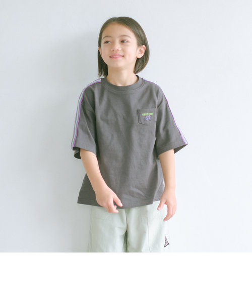 ミニポケット ラインスリーブ Tシャツ 100cm-130cm