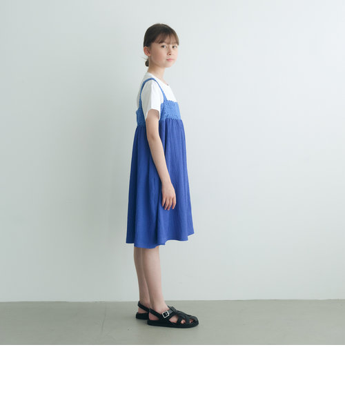 TJ 楊柳キャミワンピース+Tシャツ セット 140cm-160cm