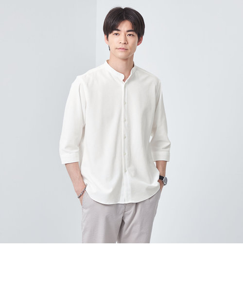 【WEB限定】JUSTFIT カノコ バンドカラー 7分袖 シャツ