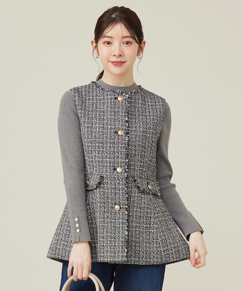 anysisリバーシブルダウンベストMネイビー×グレー スリーピュア リバーシブルダウンベスト（メンズ） メンズ（M～L