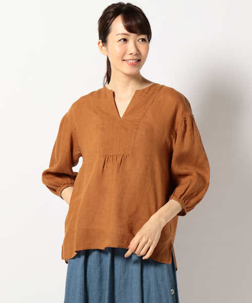 洗える！】LIBECO LINEN スキッパー ブラウス | 23区（ニジュウサンク