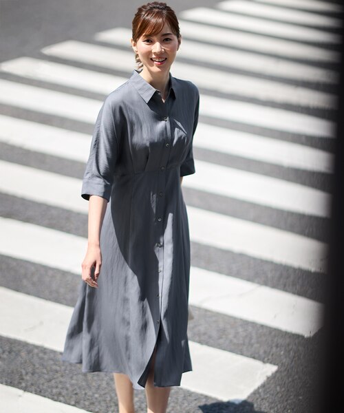 洗える】テンセルナイロンツイル ドルマンスリーブ ワンピース | 23区