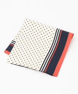 【シルク100%】プチグラフィカルパターンツイル スカーフ