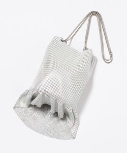 【WEB限定】メタルメッシュフリル巾着 バッグ