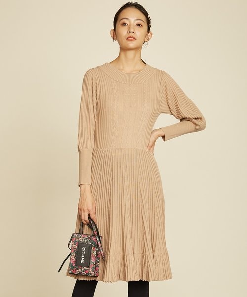 Rythme Kumikyoku Rib Knit フレア ニットワンピース 組曲 クミキョク の通販 Mall