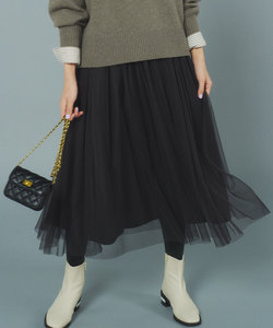 【飯豊まりえさん着用・Oggi12月号掲載】ギャザーチュール スカート