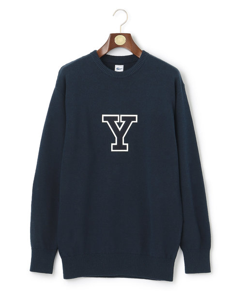 【Pennant Label】Varsity Crewneck Sweater / Yale