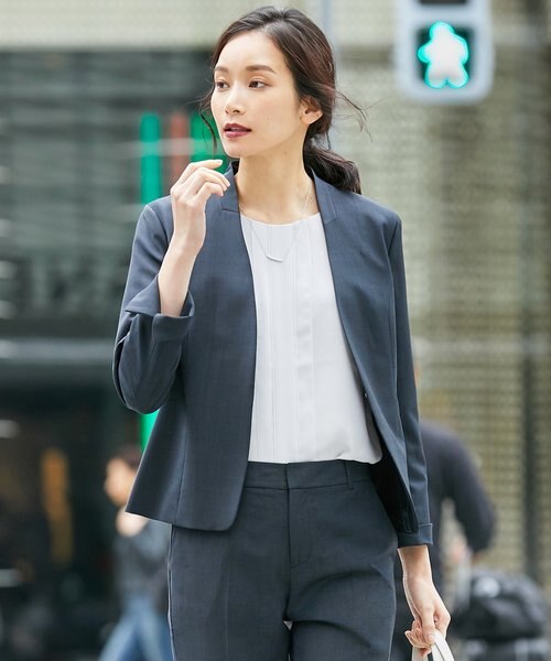 スーツ対応】BAHARIYE1 ノーカラージャケット | J.PRESS LADIES