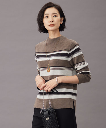 洗える】MULTI PITCH STRIPE ボーダー ニット | J.PRESS LADIES