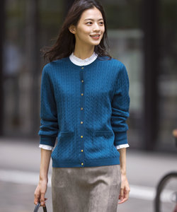 【洗える】KNIT BASIC クルーネック カーディガン