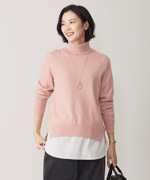 【洗える】CASHMERE BLEND タートルネック ニット