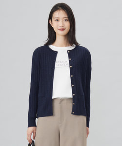 【洗える】KNIT BASIC クルーネック カーディガン