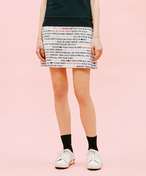 【WOMEN】ロゴ総柄クールメッシュスカート