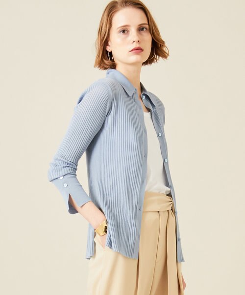 Very Navy 4月号掲載 Vichy ニットシャツ Beige ヘ イジ の通販 Mall