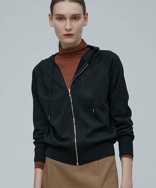 JUSSIEU / ラメ ニットパーカー | BEIGE,（ベイジ）の通販 - &mall