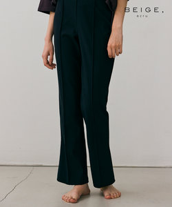 【WEB限定】RIB BOTTOMS / ウエストゴムストレッチリブフレアパンツ