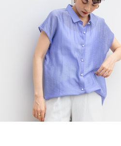 【WEB限定カラーあり】シアースラブ半袖パール釦2wayシャツ