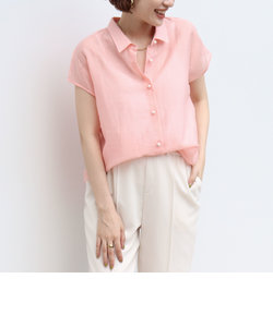 【WEB限定カラーあり】シアースラブ半袖パール釦2wayシャツ