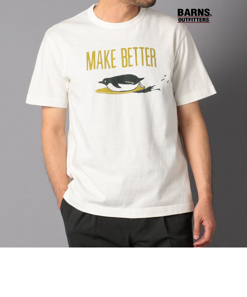 【BARNS OUTFITTERS/バーンズアウトフィッターズ】別注 吊り編み Tシャツ MAKE BETTER