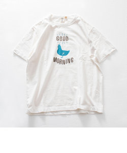 【BARNS OUTFITTERS】別注 吊り編みTシャツ GOOD MORNING ニワトリ