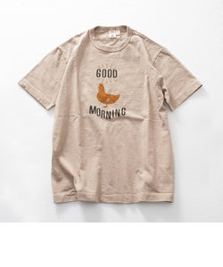 【BARNS OUTFITTERS】別注 吊り編みTシャツ GOOD MORNING ニワトリ