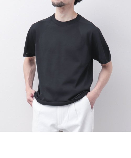 ホールガーメントニットTシャツ(抗菌、消臭機能素材）日本製