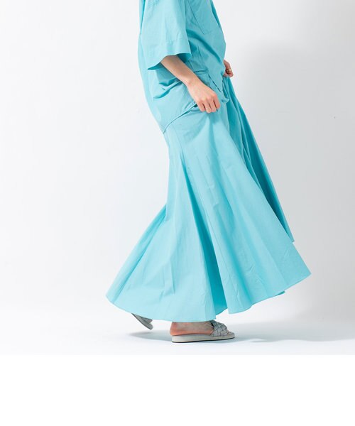 綿ナイロンマチ入りマキシスカート | NOLLEY 