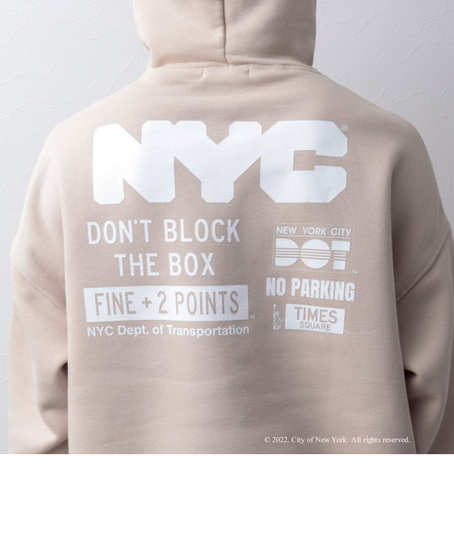 「NYC」ロゴ　オーバーサイズプリントパーカー