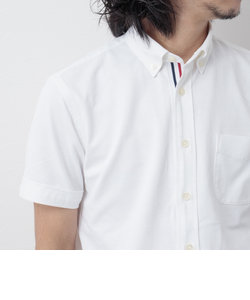 ニットテープカノコ半袖シャツ（※テレワーク、オフィスカジュアルに最適）