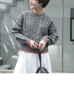 ◇【WEB限定】【OLDDERBY KNITWEAR/オールドダービーニットウエア】別注ケーブル配色ニット