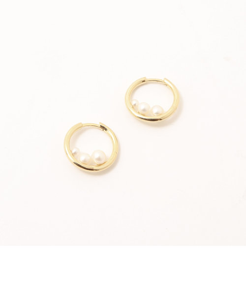 Otiumberg/オティウムバーグ】Trio Pearl Hoops トリオパールフープピアス-