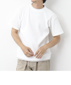 《吸水速乾/UVカット》フェイクレイヤードワッフルTシャツ