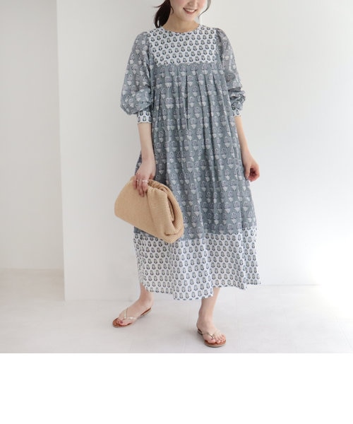 ブロックプリント切り替えワンピース Fredy Gloster フレディ グロスター の通販 Mall