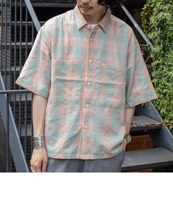 【GLOSTER/グロスター】ビッグポケット シアーチェックシャツ