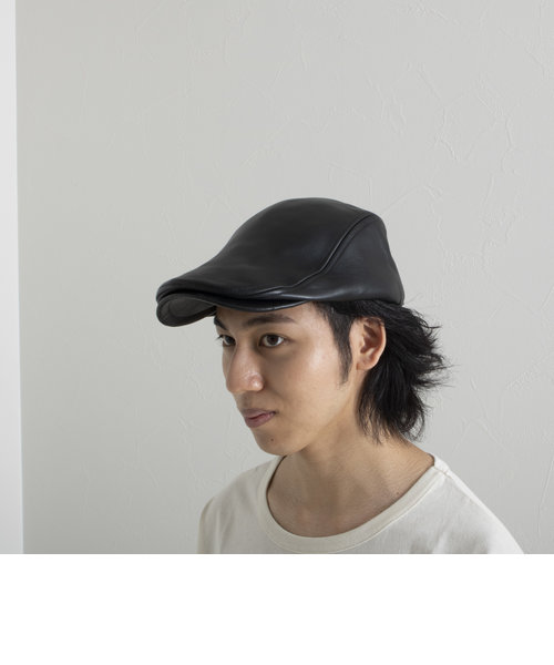 GLOSTER/グロスター】ラムレザーハンチング ハンチング帽 Leather