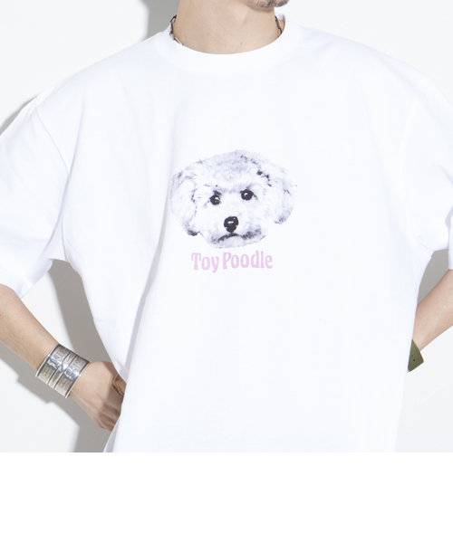 《23SS新柄追加!!》【GLOSTER/グロスター】DOG&CAT 犬猫プリントTシャツ