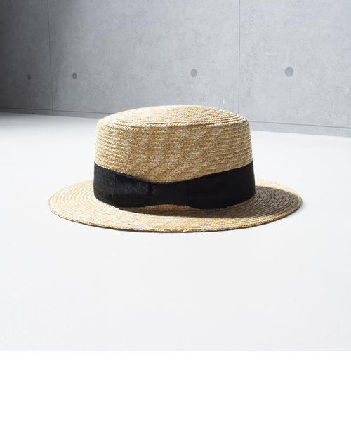 【GLOSTER/グロスター】STRAW BOATER HAT ストローハット 麦わら カンカン帽