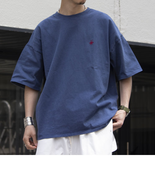 【BEVERLY HILLS POLO CLUB】ワンポイント刺繍 ピグメントダイ 半袖Tシャツ