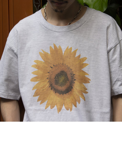 90s アートTシャツ ひまわり　向日葵汚れ小穴等は7枚目以降の写真で