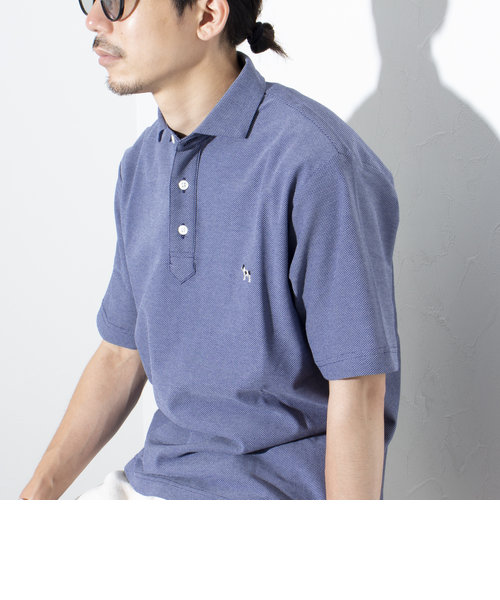 【GLOSTER/グロスター】フレンチブルドッグ刺繍 ワンポイントロゴ ポロシャツ 日本製