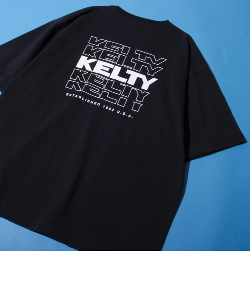 【限定展開】【KELTY×GLOSTER】別注 バックタイポロゴプリントTシャツ ワンポイントワッペン